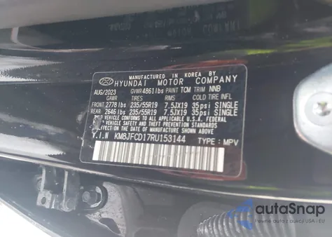 2024 Hyundai Tucson Hybrid N Line z USA, uszkodzony, nr VIN KM8JFCD17RU153144